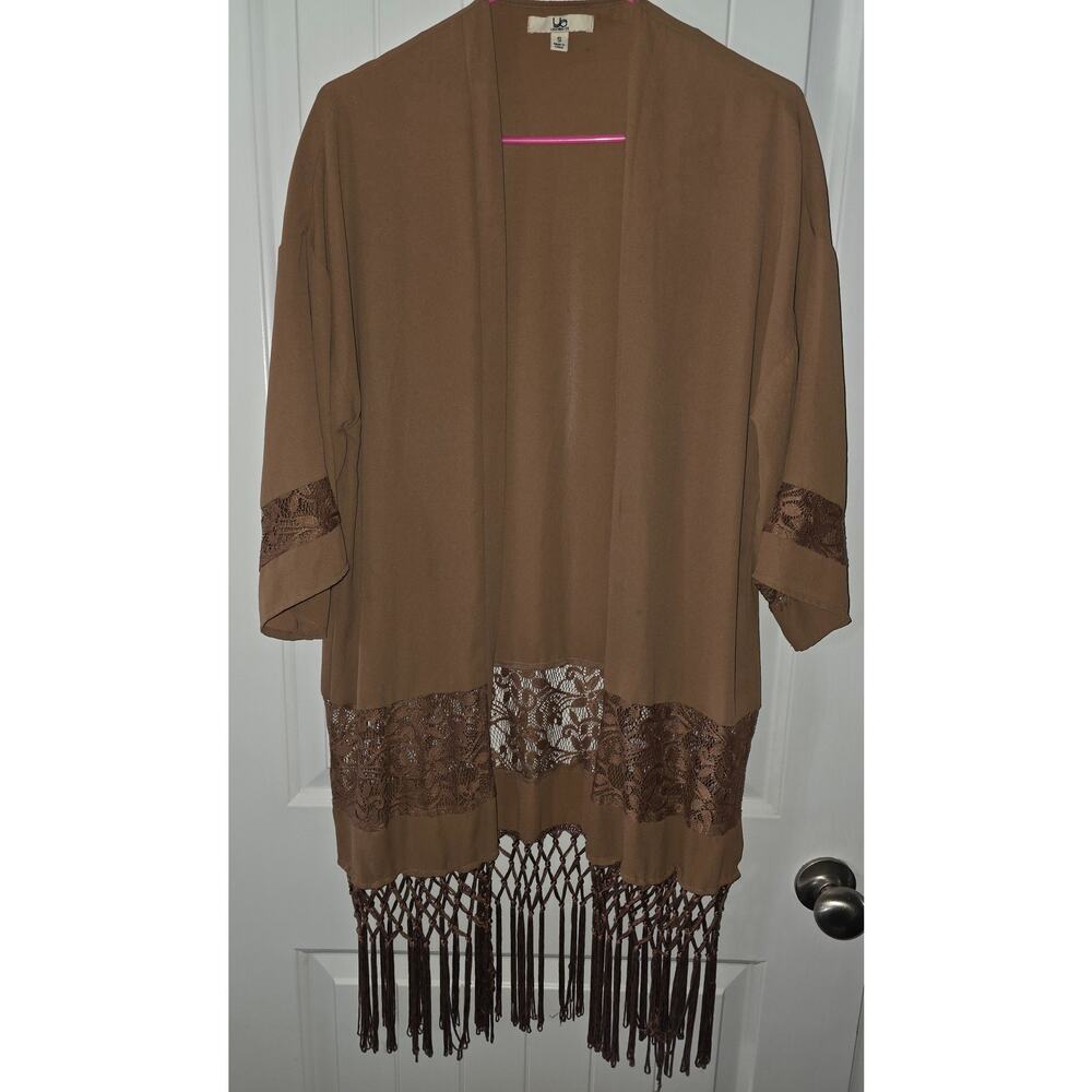 Oversized Open Front Boho Kimono with Tassles NWOT Tags Size Small